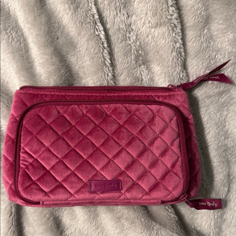 Vera Bradley Quilted Cosmetic Bag in Rich Pink